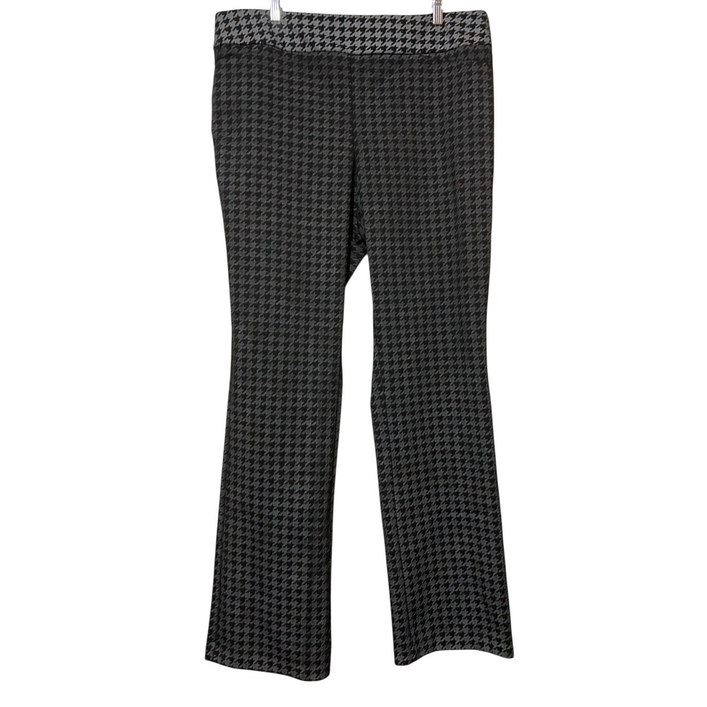 NY&Co 7th Avenue Design Studio Houndstooth Pants XL Tall Black Grey Pull On